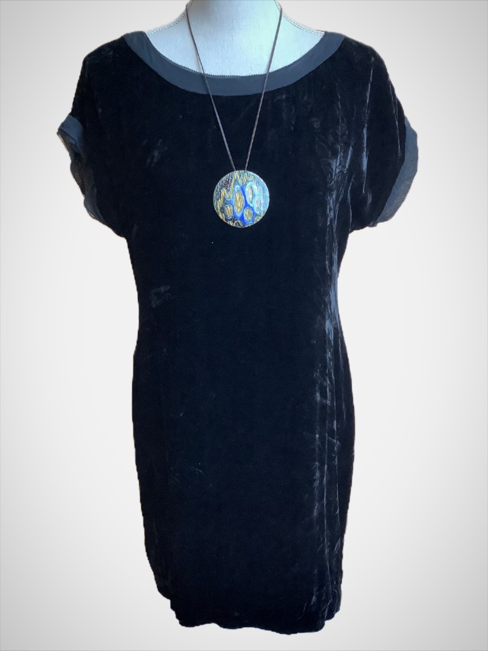 BANANA REPUBLIC Black Crushed Velvet Sheath Dress Size M